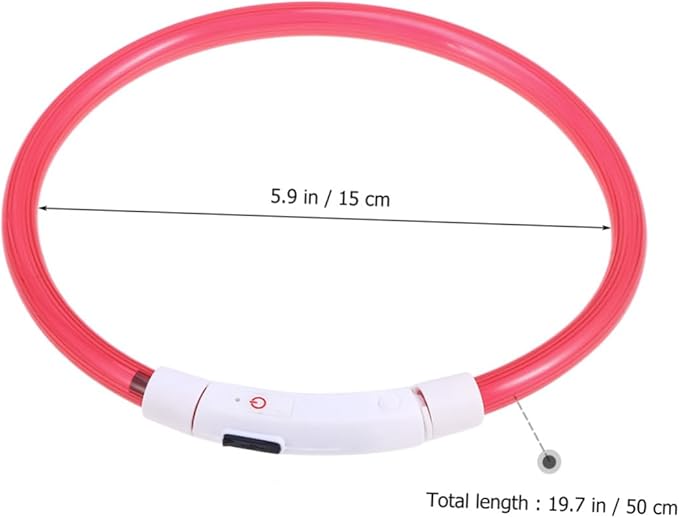 Led Glowing Dog Collar USB Rechargeable Silicone Pet Collar for Night Safety Red Energy-Saving Light for Outdoor Adventures