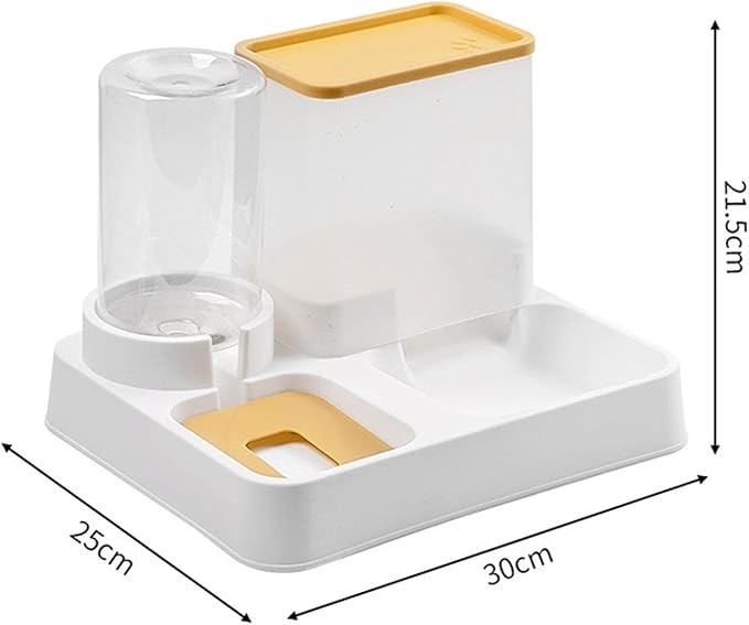 Automatic Pet Feeder 2 in 1 Feeder and Water Dispenser Anti Overturning Dry Wet Separation Detachable for Cats Dogs