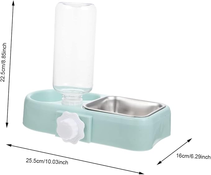 POPETPOP Automatic Water Dispenser PET Bowl Set Detachable Hanging and Cats Fall Feeding System Indoor Use Dual Bowl Configuration