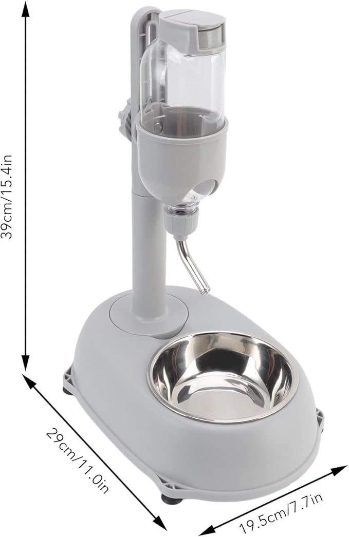 Yosoo Health Gear Pet Automatic Water Feeder Standing Water Dispenser Bowl, 500ml Detachable Adjustable Small Dog Cat Feeding Water Bowl Set, 11 * 7.7 * 15.4 in Automatic Water Food Feeder Bowl Stand