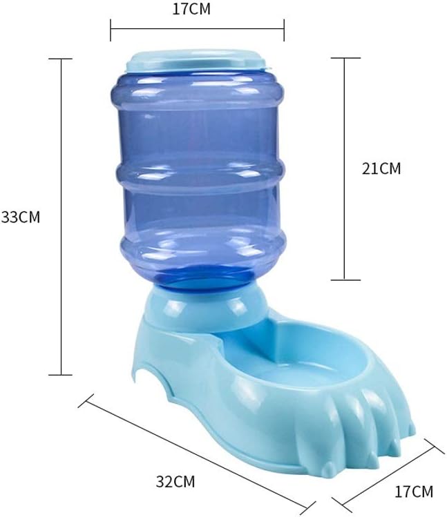 feeders 3.8L Large Capacity Dog cat paw Print Automatic Feeding Device Environmental Protection Material Cover can be Picked up at Any time to Feed The Feeder Blue