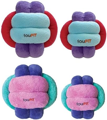 fouFit FouFouBrands Hide n Seek Knotted Snuffle Ball Treat Dispensing Nosework Toy for Dogs, Red, Blue, Purple, Small