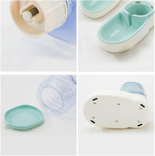 2 X 3.8 L Pet Automatic Feeding Bowls Dog Food Feeder Cat Water Feeder Large Capacity Food Water Dispenser Large Capacity Pet Bowls,Green