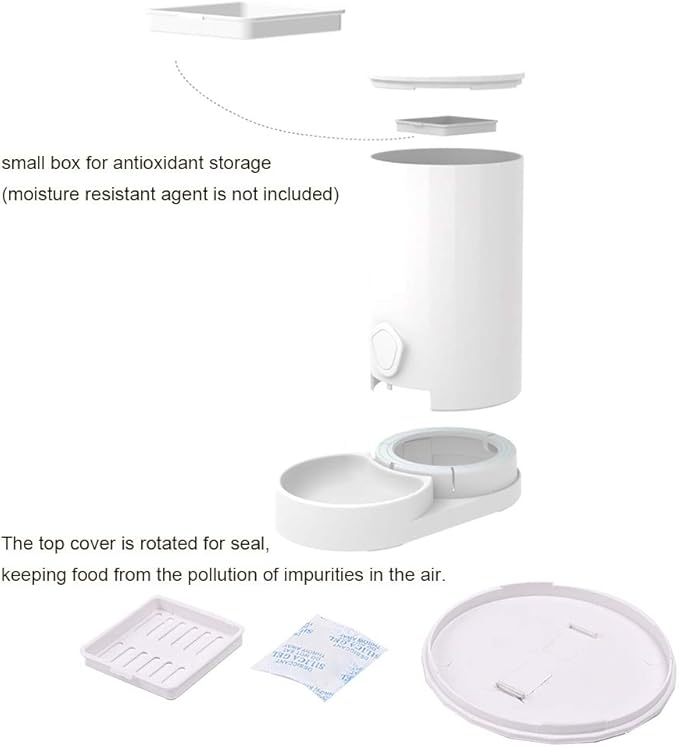 Lulu Home Pet Food Feeder, 2.5L Gravity Pet Feeder for Dogs Cats