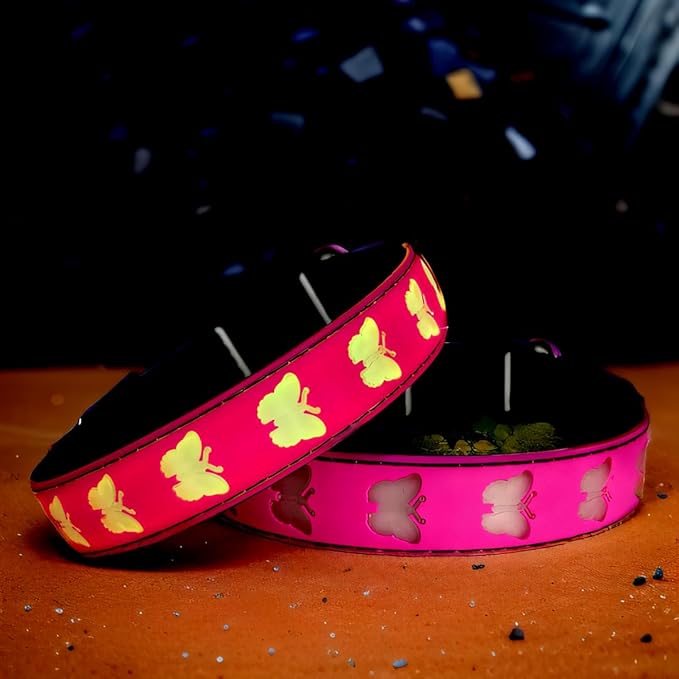USB-C led Light up Dog Collar, 3D Design Comfortable and Soft Material,Multicolored Lighting，Night Dog Collar (BT-PING, XS(7.87-11.8"))