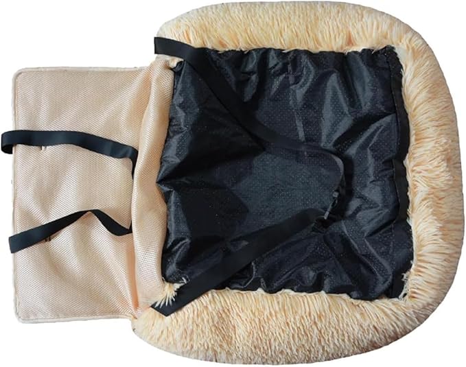 Car Dog Bed with Safety Straps, for Large&Small Dogs, Pets Bed for Travel with Thick Cushion Removable and Easy to Clean (J, l)