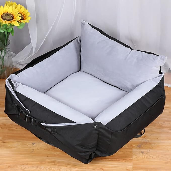 Dog car seat,Pet Booster Seat Travel Dog Car Bed,for Small Medium Dogs Cats,Comfortable and Breathable, Detachable,Dog car Bed Dual-use for car and Home