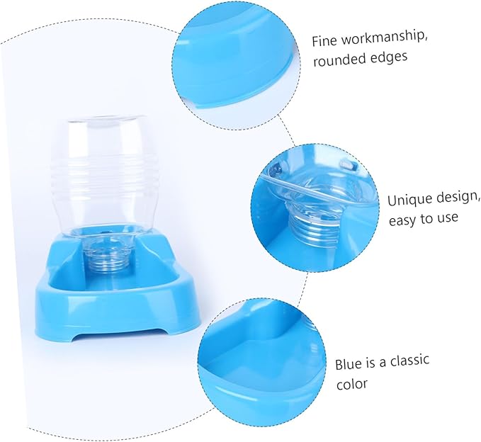Pet Water Feeder Bowl Creative Automatic Dog Water Dispenser Smooth Surface Design for Home and Pet Shops Blue