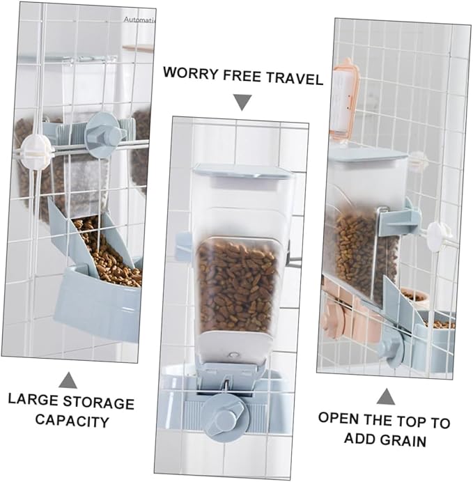 GLEAVI 2L Automatic Hanging Dog Feeder Bowl for Cage, Puppy Feeder in, Pet Supplies for Kennel Feeding and Travel