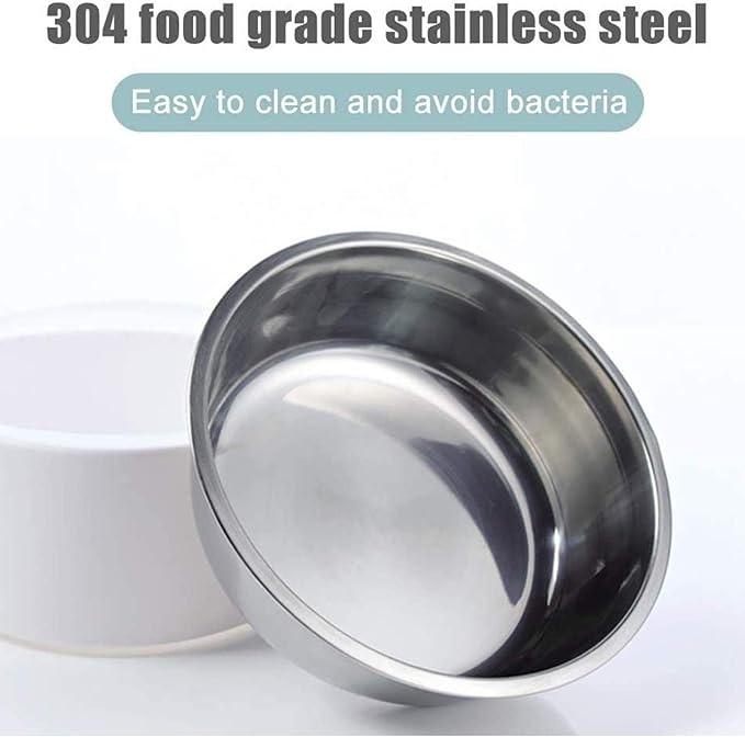 Automatic Pet Water Dispenser 1.8L Cats Dogs Food Water Feeder Dispenser Foutains Bowls with Detachable No-Spill Waterer and Stainless Steel Feeder Bowl for Pets Puppy Kitten