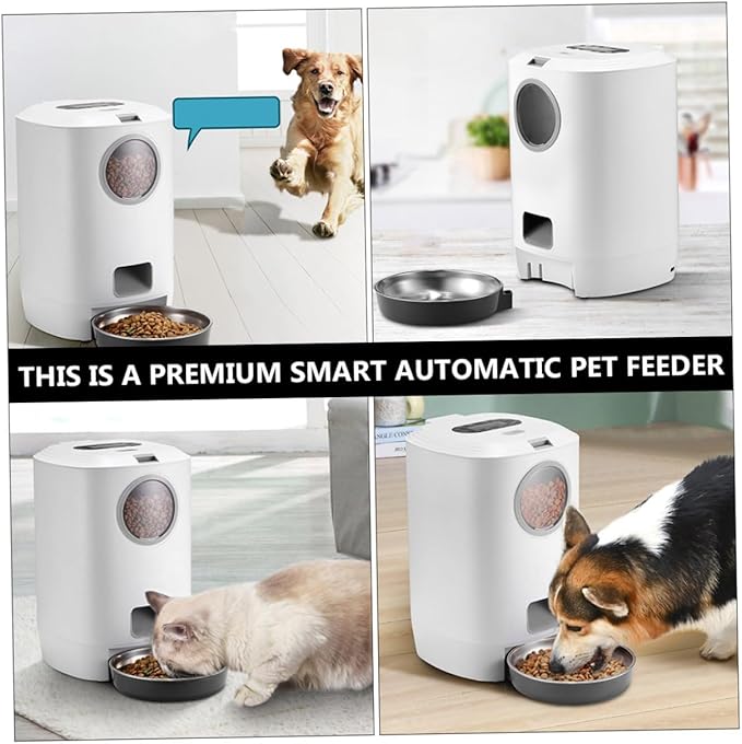 VANZACK 1pc Automatic Pet Feeder Capacity Timed Food Dispenser for Dogs and Feeding Device Memory Function and for Pet Owners