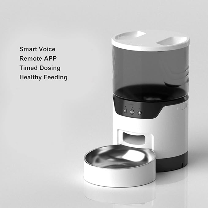 Auto Pet Food Dispenser, Automatic Cat Feeders, Automatic Cat Food Dispenser, Smart Automatic Cat Feeders with Voice Recorder APP Control for Cats Dogs
