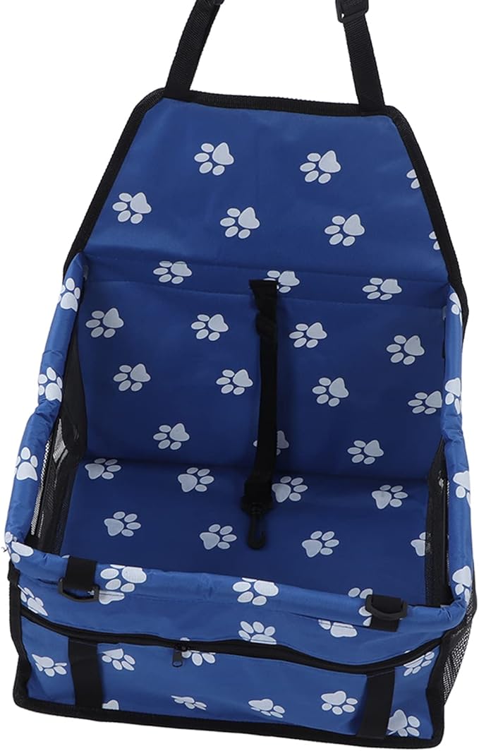 Alomejor Pet Car Seat Breathable Slip Proof Safety Leash Design Dog Car Basket for Puppy Cat (Blue)
