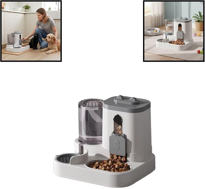 Automatic Pet Feeder with Water Dispenser - Self-Feeding Station for Cats and Dogs, Ideal for Home or Travel Use