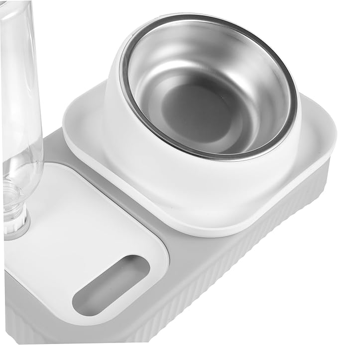 SUPVOX Automatic Pet Feeder and Water Dispenser Set Elevated Dual Bowls for Cats and Dogs Non-Spill Design Safe Material Capacity for Convenient Feeding and Hydration