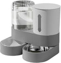 Compatible for AB 2-in-1 Pet Feeder Water Dispenser Set Stainless Steel Food Bowl Dogs Cats(Gray)