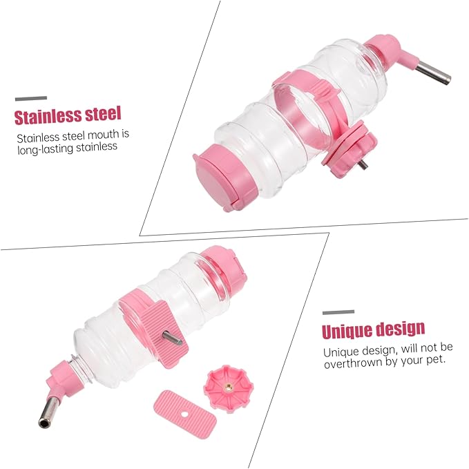 Automatic Water Feeder for Dogs 473ml Capacity Pink Pet Drinking Fountain
