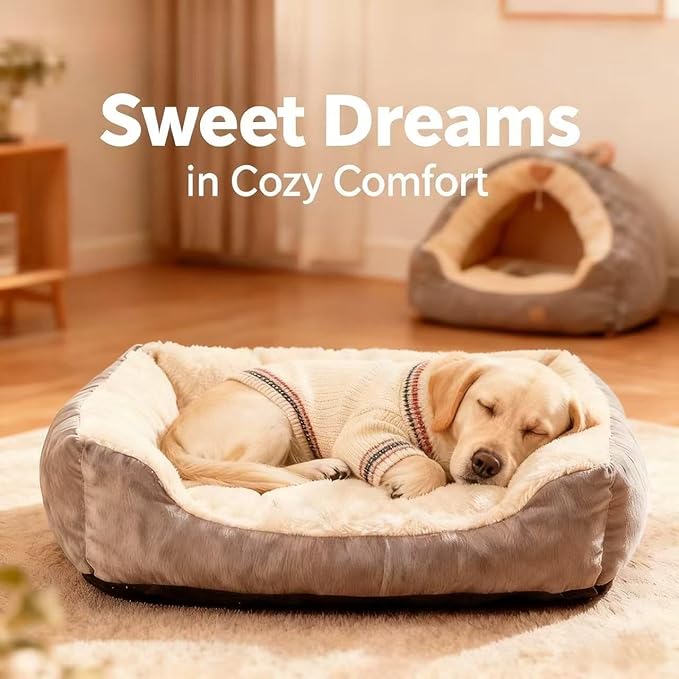 Small/Medium Dog Sweater, Warm Dog Winter Coat w/Sleeves, Comfortable High Neck & Leash Hole, Premium Dog Clothes for Labrador-Best for Holidays, Daily Walks XL White