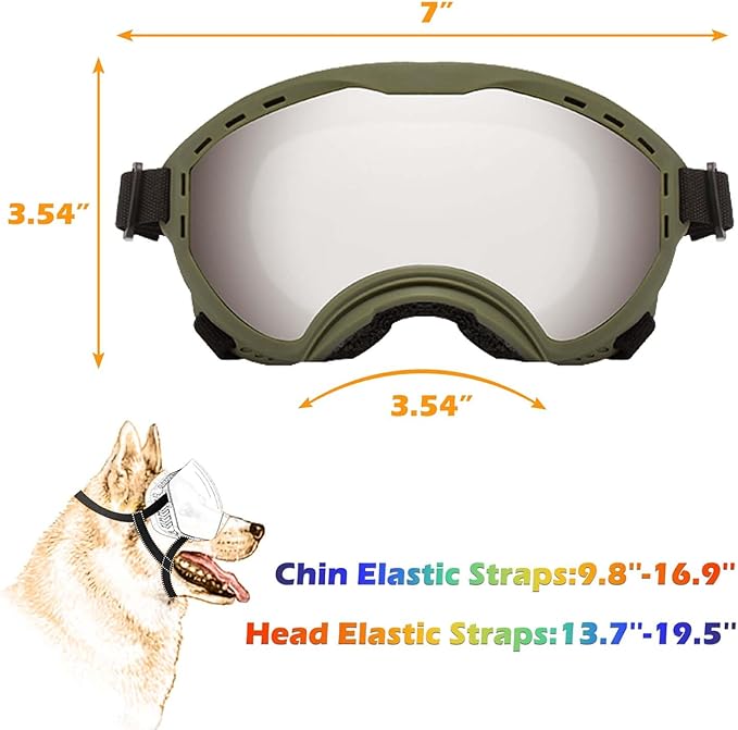 Dog Sunglasses with Adjustable Strap, UV Protection, Winproof Puppy Sunglasses, Suitable for Dogs Eyes Protection,Soft Dogs Goggles