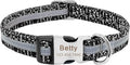 Personalized Pet Dog Collar Reflective Custom Puppy Collars Pitbull Large Dog Collar for Small Pets Chihuahua German Shepherd Black S