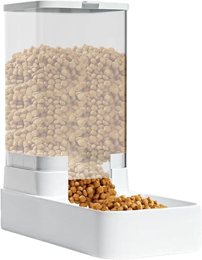 Generic Automatic Dog Cat Water Dispenser - Pet Feeder and Water Dispenser Set | Dog Cat Water Dispenser Feeder for Waterer Food Large Capacity, Food Feeder and Waterer Set with Pet Food Bowl, WHITE