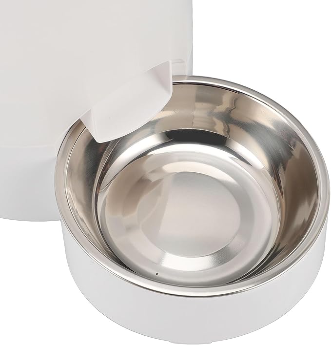 Automatic Cat Feeder, 3L Automatic Food Dispenser APP Control Pet Food Dry Food Dispenser Dual Power Supply Automatic Pet Feeder for Puppy Kitten (White Single Bowl)