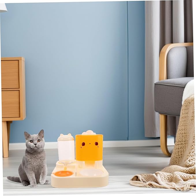 Automatic Pet Feeder Double Bowls Water Dispenser Cat Dog Feeding Station Easy Maintenance Sturdy Base