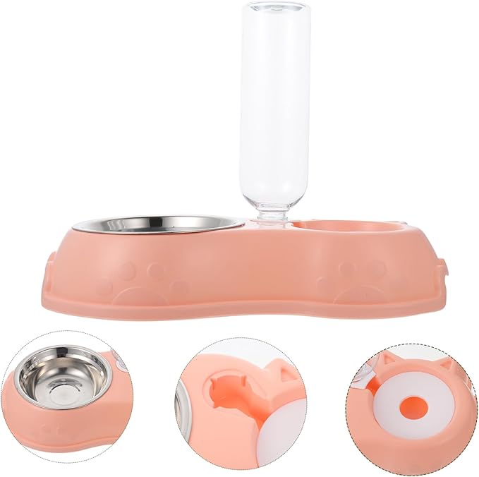 1set Automatic Dual Use Pet Feeder and Water Dispenser Bowl Food and Water Station for Cats and Dogs Opaque Design Keeps Food Fresh Easy to Clean and Use