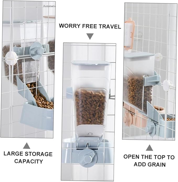 Beaupretty 2l Automatic Hanging Dog Feeder with Food Dispenser, Pet Bowl for Crate Feeding, Space-Saving Puppy Cage Feeder Indoor Use