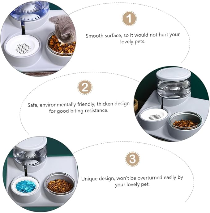 ERINGOGO 1Pc Dual Use Pet Eating Bowl Practical Pet Food Water Feeder Automatic Water Refill Design Easy to Capacity for Dogs Cats Convenient Food Bowl System