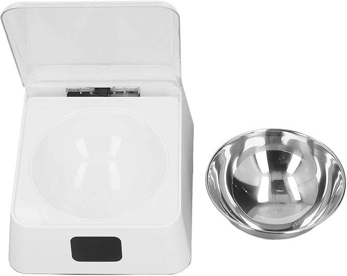 Automatic Pet Feeder for Cats, Induction Lid Opening Rechargeable Dog Cat Feeding Bowl, Smart Dog Cat Bowl Pet Food Dispenser for Small Medium Dog Cat