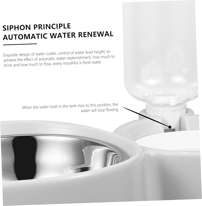 Yardwe Automatic Pet Feeder Bowl Dual-use Water and Food Dispenser for Dogs and Cats Spill Design Convenient Bottle Easy to and Maintain for Indoor Use