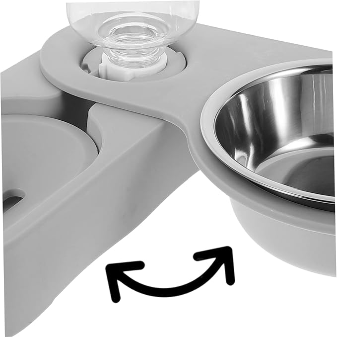 BESPORTBLE Multi-Function Pet Feeder Automatic Water Container Stainless Steel Cat Bowl Slow Feeder for Cats Dogs