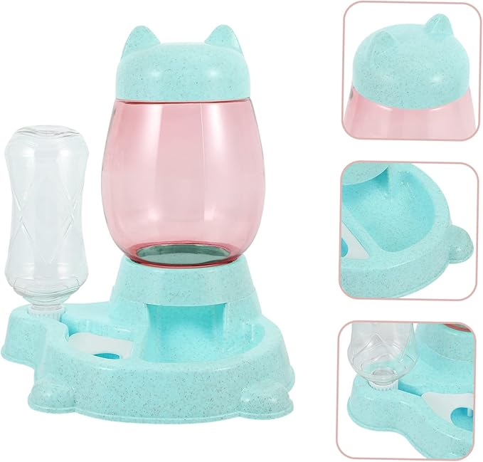 Pet Feeder Waterer Cat and Dog Automatic Water Dispenser Food Dispenser No Spill Bowl Easy Maintenance