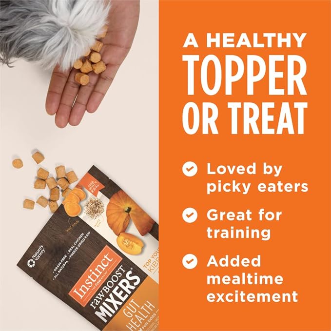 Instinct Raw Boost Mixers Gut Health Freeze-Dried Dog Food Topper, 5.5 oz. Bag