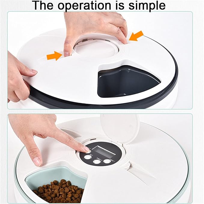 Massage cushion Pet Automatic Feeder Portion Control al Timer Detachable Dogs Cats Anti Slip 6 Meal Trays with Voice Recorder Dry Wet Food (Color : Green) (Pink)