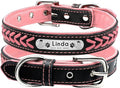 Personalized Dog Collar Customized Dog Collars Padded Pet Collar Name ID Collars for Small Medium Large Dogs Cats Pink M