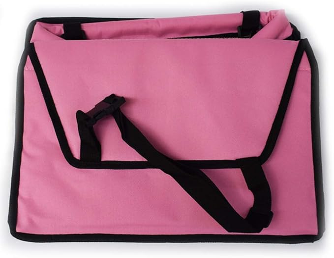 Portable Pet Booster Car Seat - for Cat and Dog Breathable Bag Safety Leash, Suitable for Small and Medium Pets (Color : Pink)