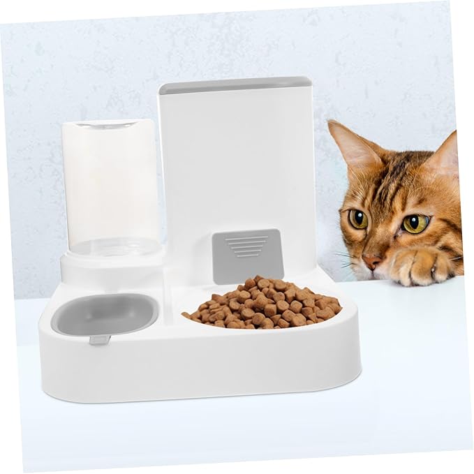 Kisangel Automatic Pet Water Dispenser with Food Feeder Large Capacity Dry and Wet Food Separation for Cats and Dogs Sturdy Design for Multi-pet Households