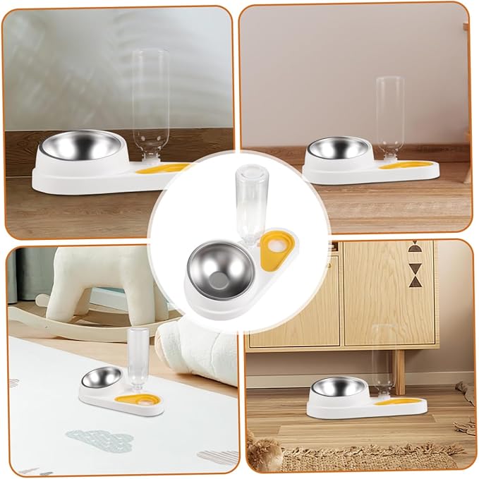 Cat Dog Automatic Feeder Water Dispenser Capacity Bowl Spill Design Pet Feeding