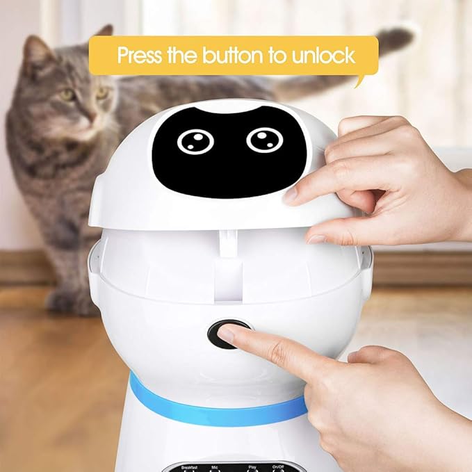 Automatic Cat Feeder, 118Oz/3.5L Pet Food Dispenser Feeder with Stainless Steel Food Bowl, Timer Programmable Dog Feeder,Portion Control & Voice Recording Up to 4 Meals A Day