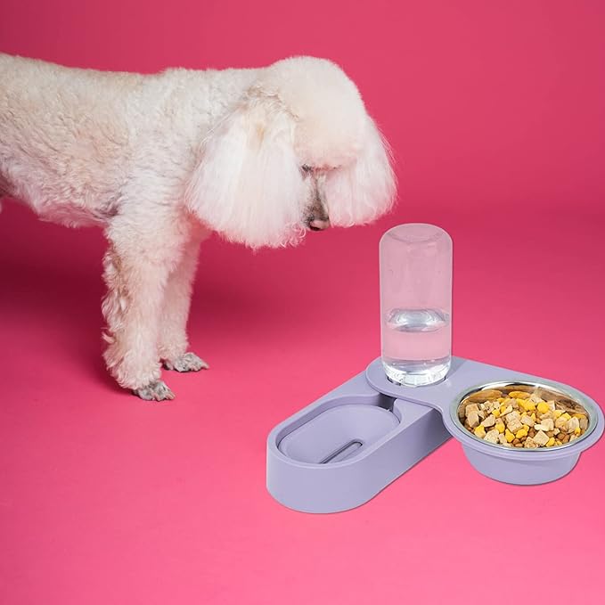 POPETPOP 1pc Automatic Pet Feeder Bowl Rotating Design Easy to Water Bowl for Cats Dogs High Water Bottle Pet Supplies