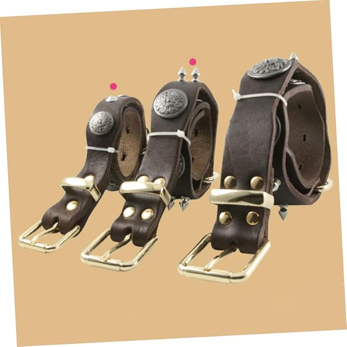 Pet Cowhide Collar for Medium Large Dogs Adorable Leather Necklet Stylish Design Material XL Pet Accessory
