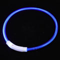 Veemoon USB Rechargeable LED Dog Collar 70cm, Night Luminous Glowing Pet Collar with Single Color Blue Fiber Optic Light for Dog Safety and Visibility at Night
