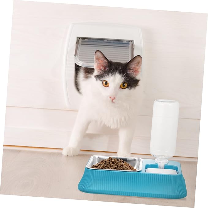 DECHOUS Pet Water Dispenser Non-Skid Base Automatic Dog Bowl Feeder Dual-use Food Water Bowl