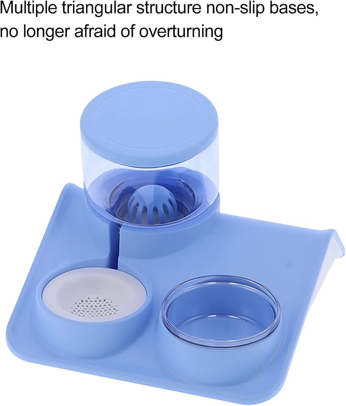 Pet Feeder, Detachable Cat 1.8L Automatic Water Dispenser Food Feeder Drinker Bowl, Pet Water Dispenser and Food Bowl Set for Dogs Cats and Small Animals (Rooftop Drinking