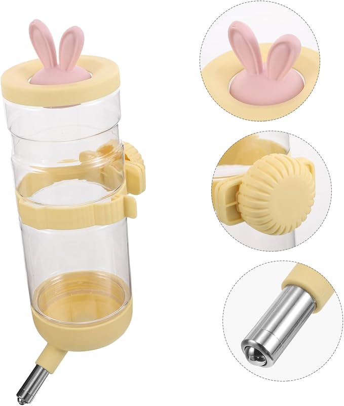 ibasenice Hanging PET Water Dispenser for Dogs and Cats 950ml No-Leak Drinking Bottle Cage Hook Automatic Water Feeder for Crates and Cages for Travel and Home Use