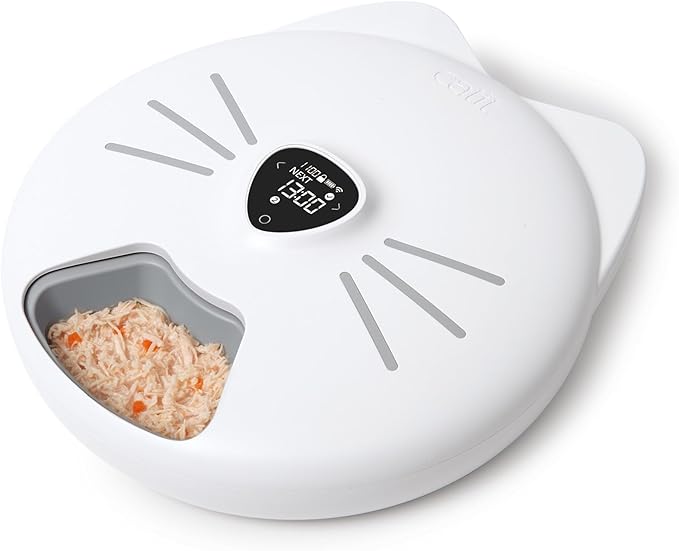 Catit PIXI Smart 6-Meal Feeder – Automatic and Customizable Feeding Schedule with App Support, White
