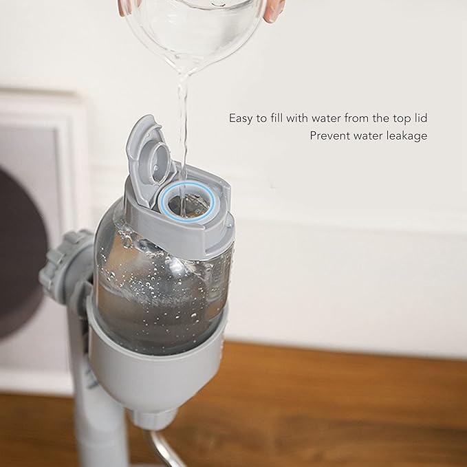 Pet Standing Water Dispenser Bowl, 2 in 1 500ml Multifunctional Detachable Height, Automatic Water Feeder Bottle with Stand for Dogs Cats