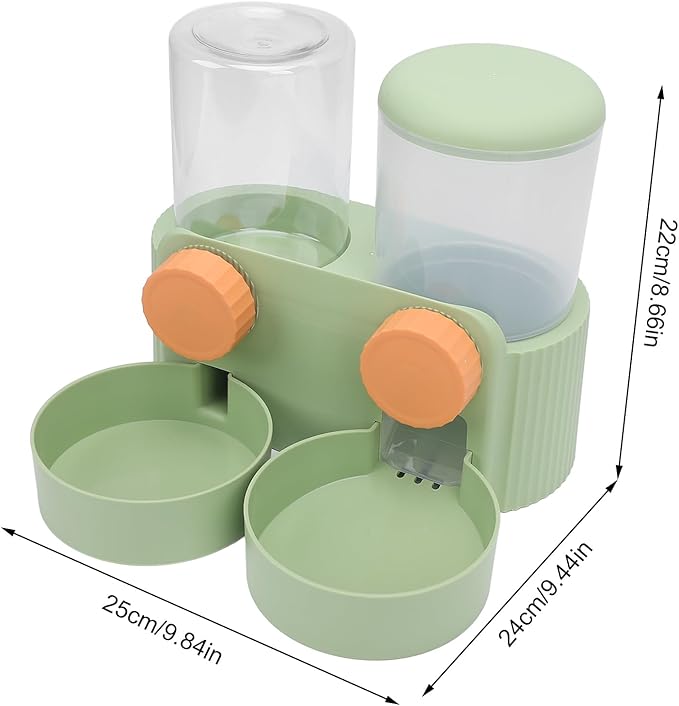 Hanging Pet Food Water Station, Automatic Pet Food Bowl Water Bottle Dispenser, Automatic Dog Cat Feeder and Waterer Set, Large Capacity 2 Bowls for Dogs Cats, Scheduled Feeding